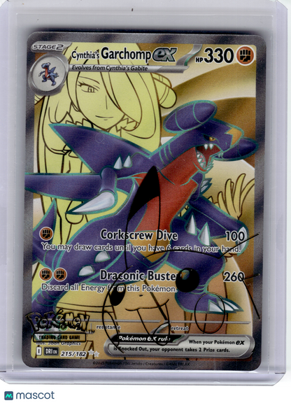2025 Pokemon—Cynthia's Garchomp EX #215 Destined Rivals—Ultra Rare Holo