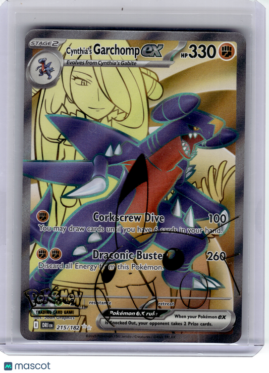 2025 Pokemon—Cynthia's Garchomp EX #215 Destined Rivals—Ultra Rare Holo