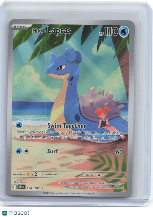 2025 Pokemon—Misty's Lapras #194/182 Destined Rivals—Illustration Rare Foil