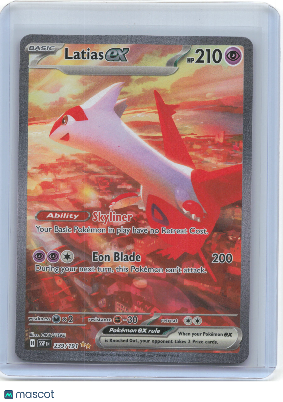 2024 Pokemon—Latias ex #239/191 Surging Sparks—Special Illustration Rare Holo
