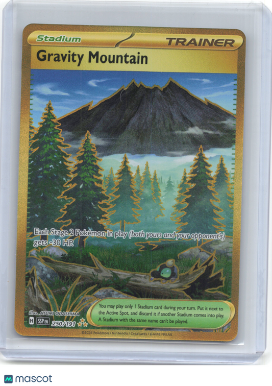 2024 Pokemon—Gravity Mountain #250/191 Surging Sparks—Hyper Rare Gold