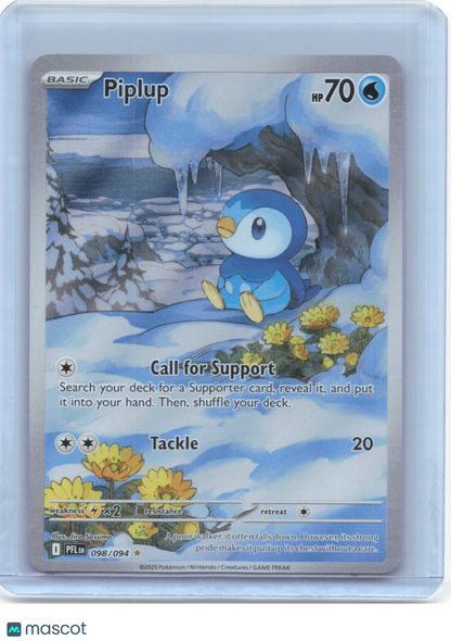2025 Pokemon—Piplup #98/94 Phantasmal Flames—Illustration Rare Foil