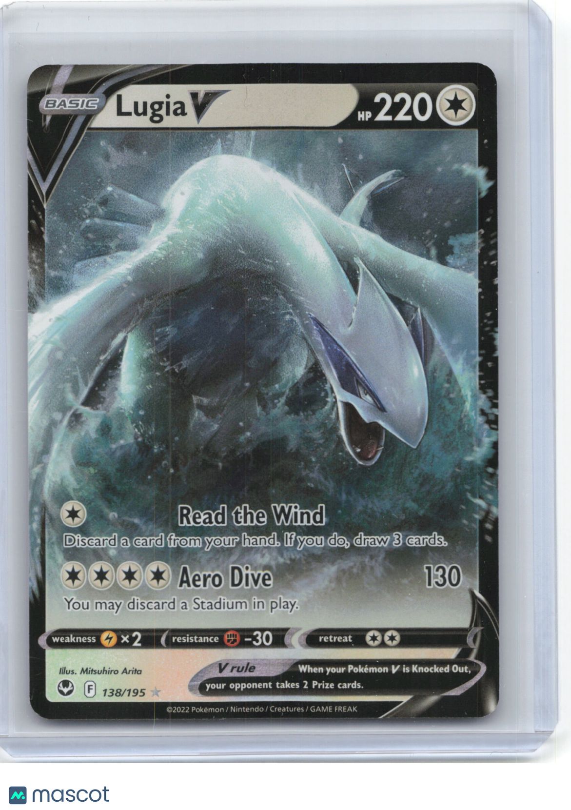2022 Pokemon—Lugia V #138/195 Silver Tempest—Ultra Rare Foil