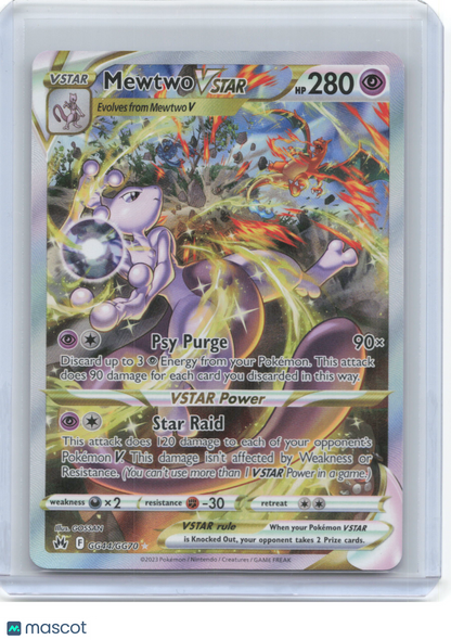 2023 Pokemon—Mewtwo VSTAR #GG44/GG70 Crown Zenith: Galarian Gallery—UR Holo