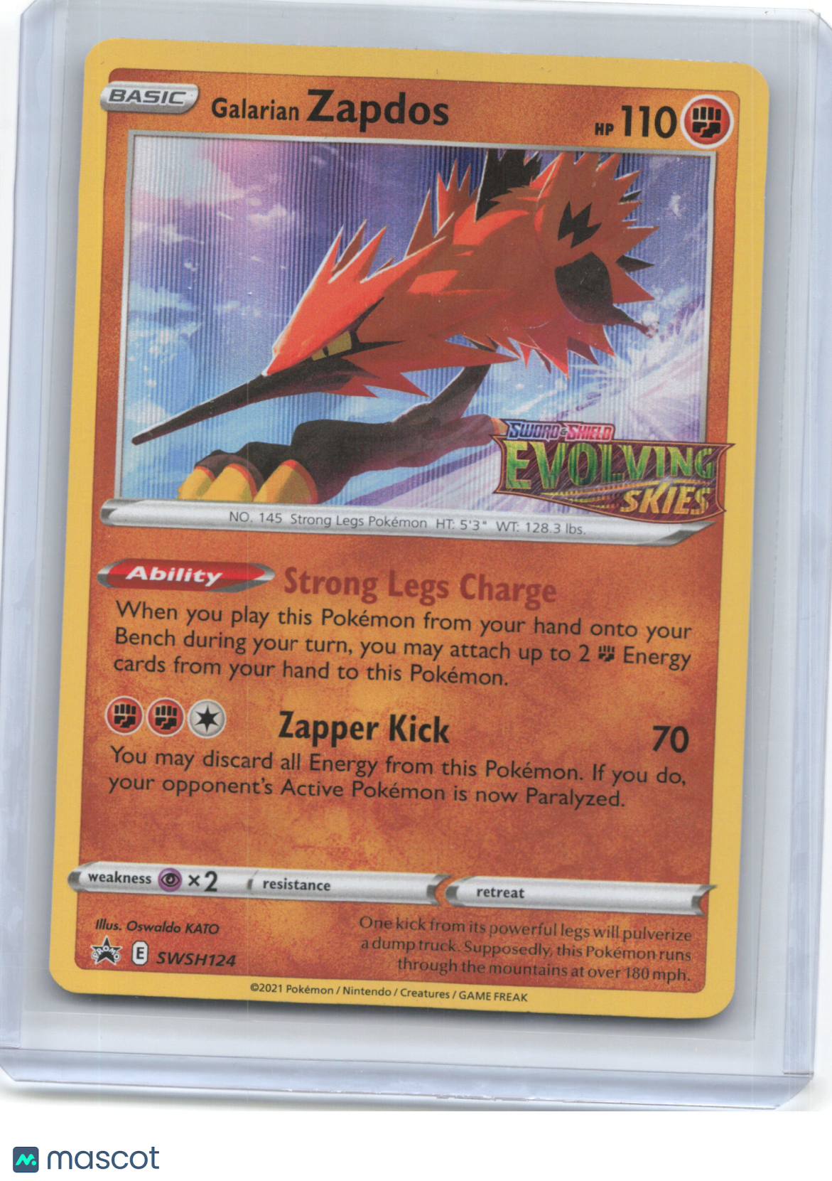 2021 Pokemon—Galarian Zapdos (Prerelease) #SWSH124 Sword & Shield Promo Cards