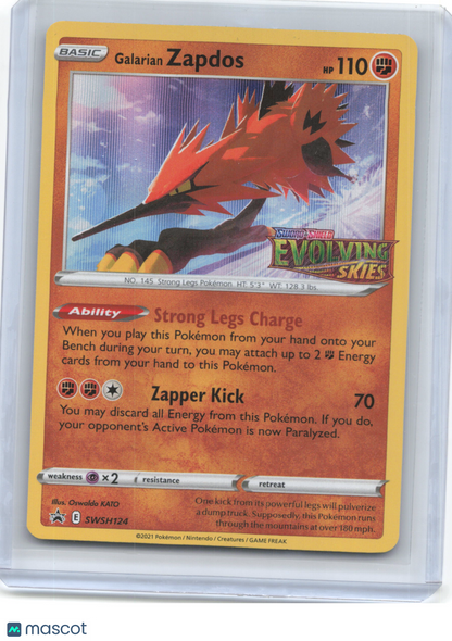 2021 Pokemon—Galarian Zapdos (Prerelease) #SWSH124 Sword & Shield Promo Cards