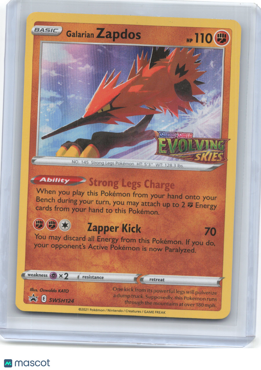 2021 Pokemon—Galarian Zapdos (Prerelease) #SWSH124 Sword & Shield Promo Cards