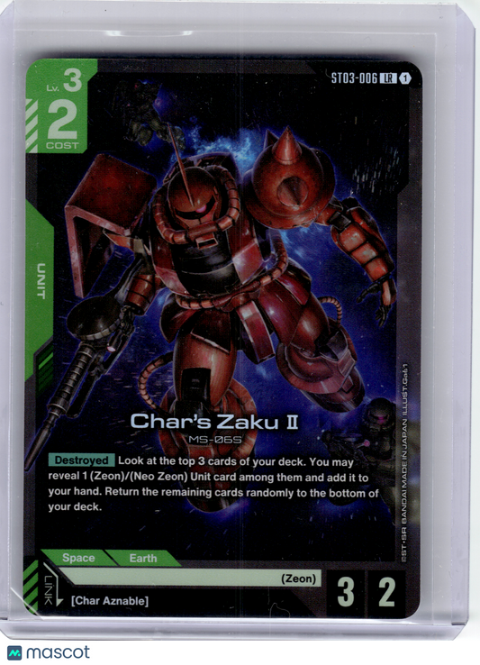 2025 Gundam CG—Char's Zaku II Char Aznable #ST03-006 Zeon's Rush—L Rare Foil