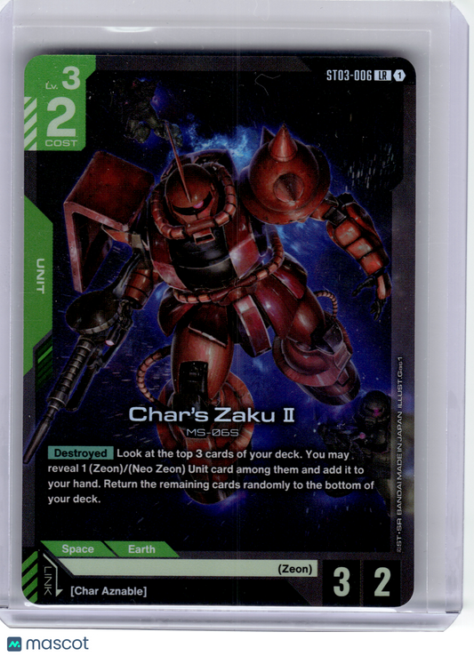 2025 Gundam CG—Char's Zaku II #ST03-006 Starter Deck 03: Zeon's Rush—L Rare Foil