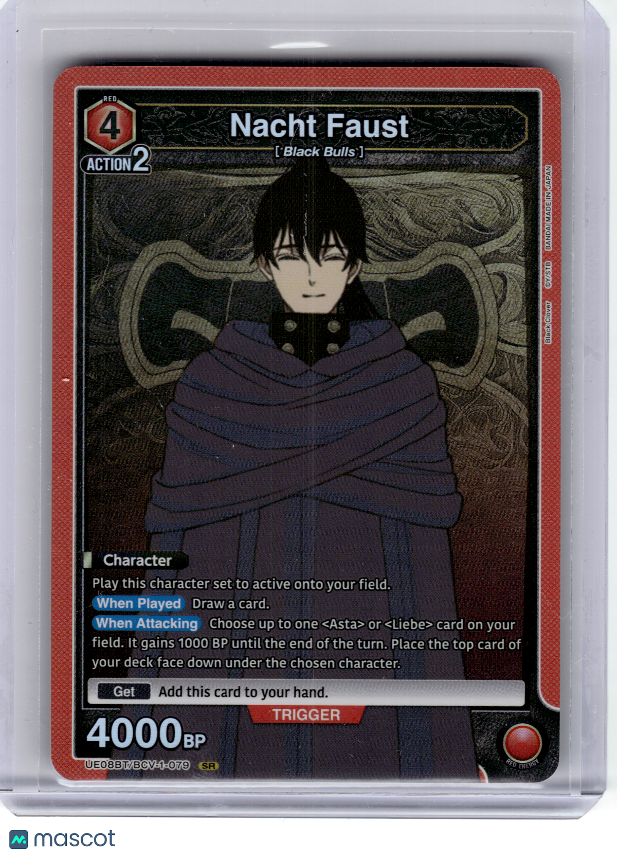 2025 Union Arena—Nacht Faust #BCV-1-079 UE08BT: Black Clover—Super Rare Foil