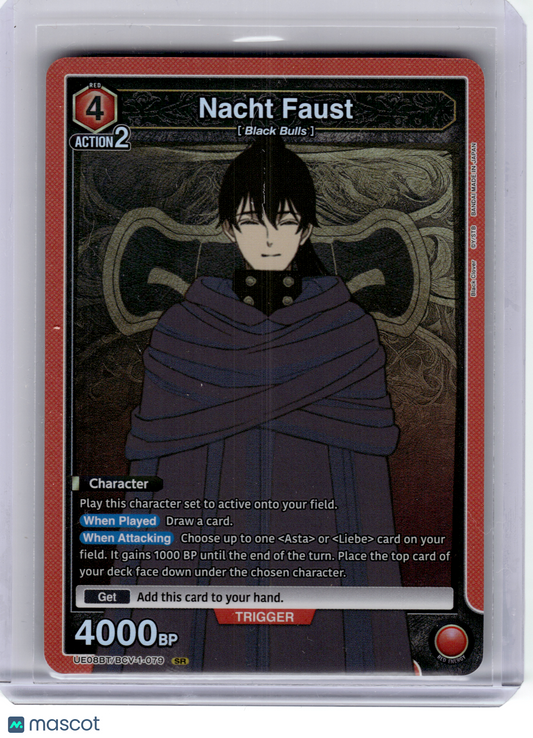 2025 Union Arena—Nacht Faust #BCV-1-079 UE08BT: Black Clover—Super Rare Foil