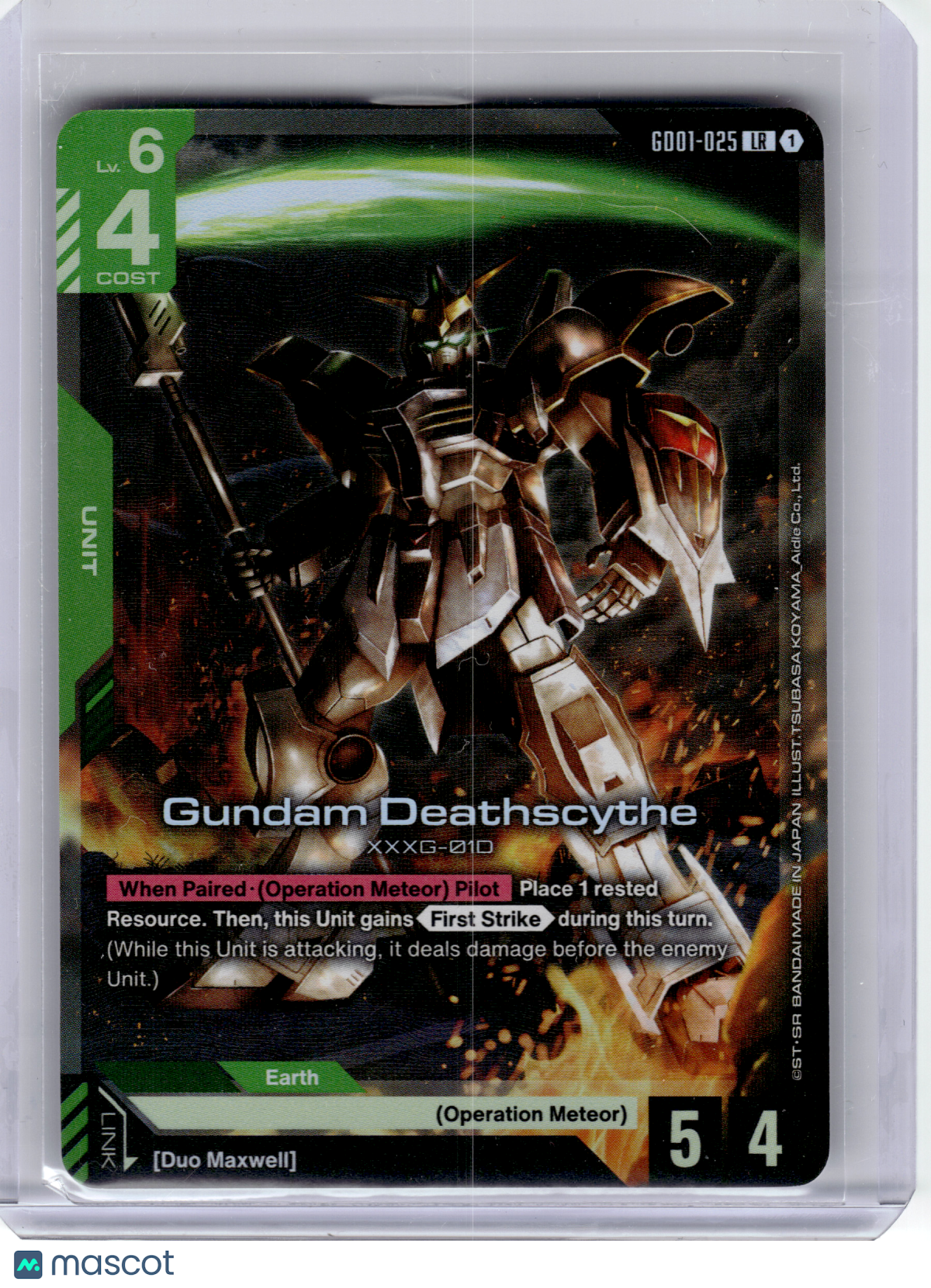 2025 Gundam Card Game—Gundam Deathscythe #GD01-025 Newtype Rising—LR Foil