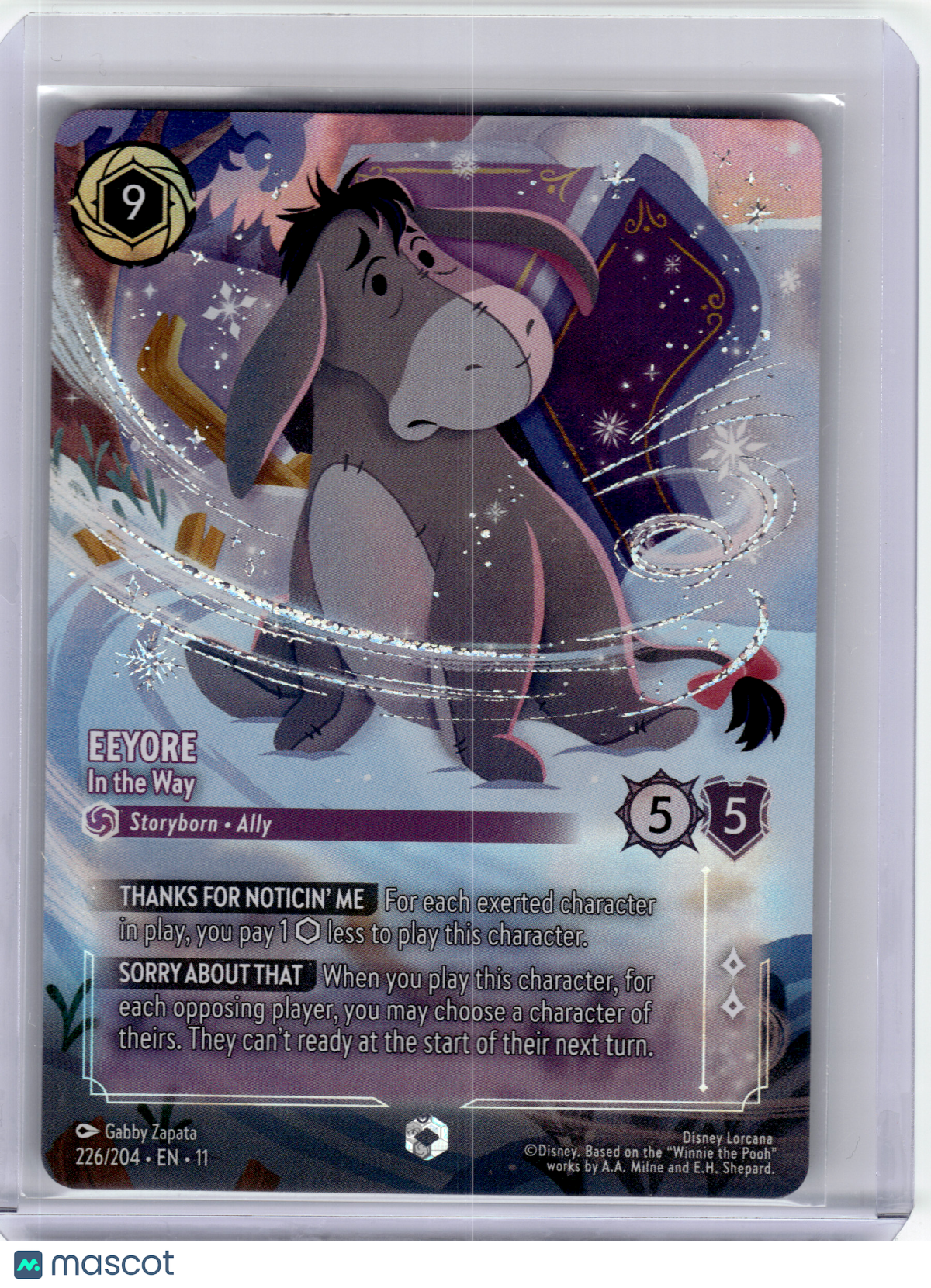 2026 Disney Lorcana—Eeyore #226/204 Winterspell—Enchanted Foil