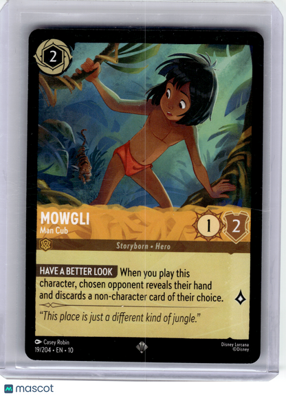 2025 Disney Lorcana—Mowgli #19/204 Whispers in the Well—Super Rare Non-Foil