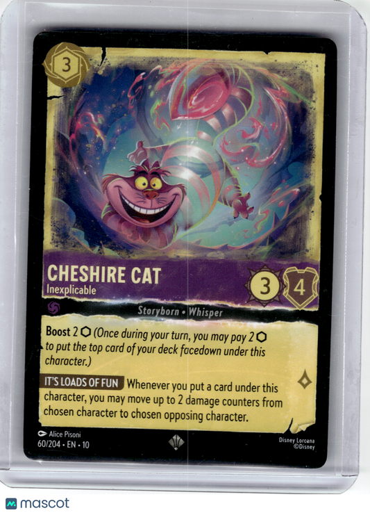 2024 Disney Lorcana—Cheshire Cat 60/204 Whispers in the Well—Super Rare Non-Foil