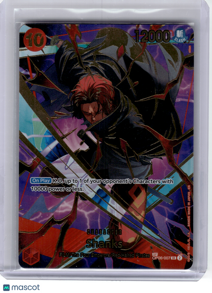 2025 One Piece—Shanks (SP) #OP06-007 The Best Vol. 2 (Premium)—Super Rare Foil