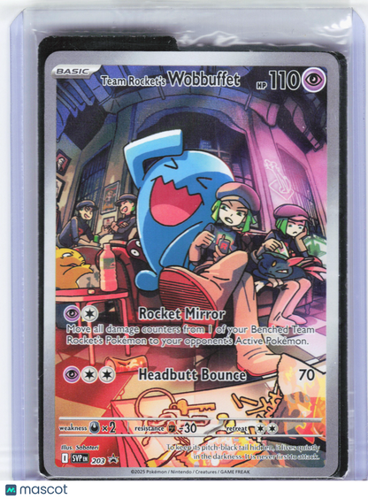 2025 Pokemon—Team Rocket's Wobbuffet #203 SVP—Black Star Promo Holo[Sealed]
