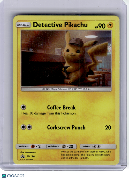 2019 Pokemon—Detective Pikachu #SM190 SM Promo—Black Star Promo Holo