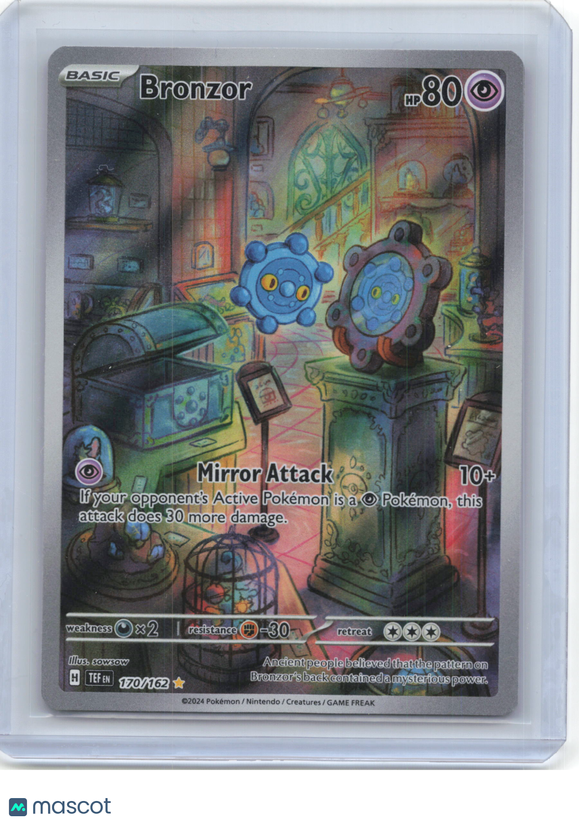 2024 Pokemon—Bronzor #170/162 Temporal Forces—Illustration Rare Foil