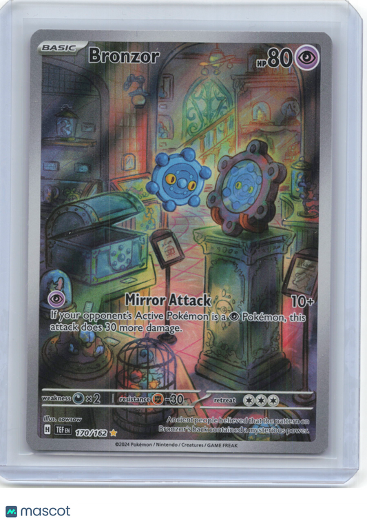 2024 Pokemon—Bronzor #170/162 Temporal Forces—Illustration Rare Foil