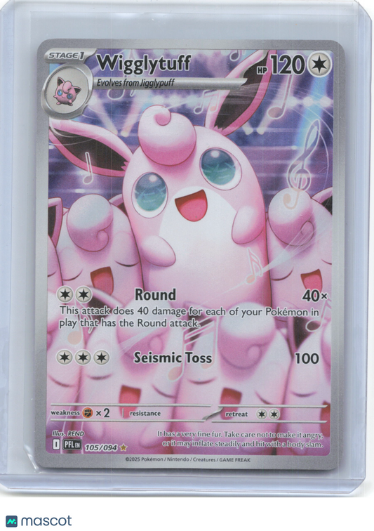 2025 Pokemon—Wigglytuff #105/94 Phantasmal Flames—Illustration Rare Foil