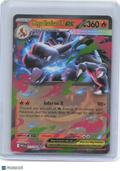 2025 Pokemon—Mega Charizard X ex #13/94 Phantasmal Flames—Double Rare Foil