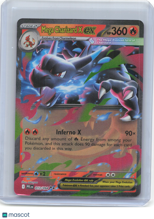 2025 Pokemon—Mega Charizard X ex #13/94 Phantasmal Flames—Double Rare Foil