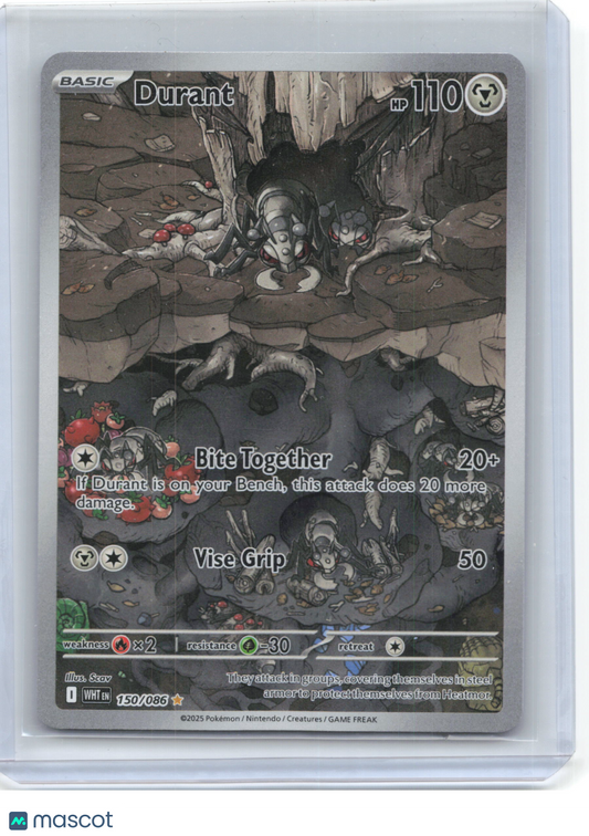 2025 Pokemon—Durant #150/86 White Flare—Illustration Rare Foil