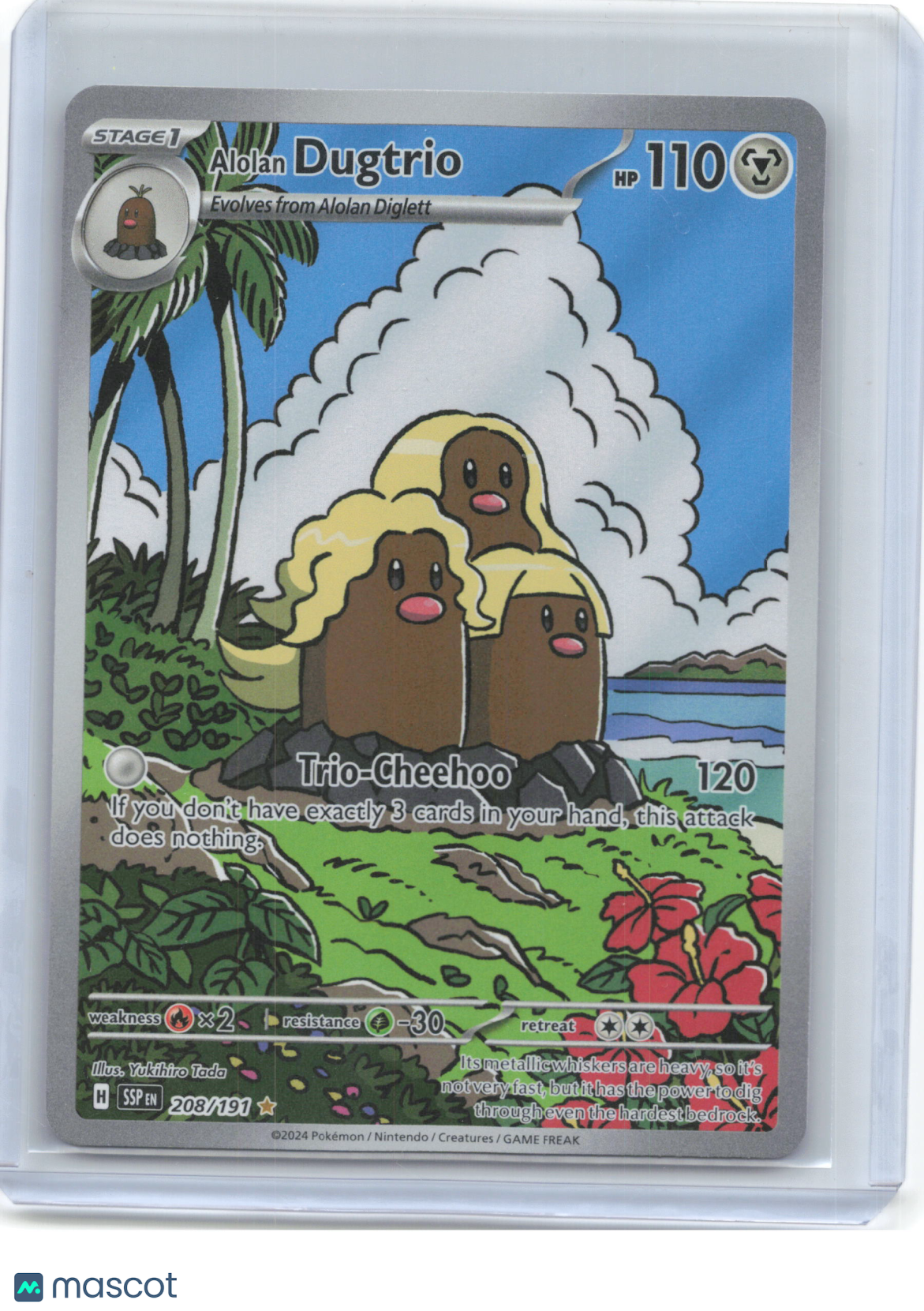 2024 Pokemon—Alolan Dugtrio #208/191 Surging Sparks—Illustration Rare Foil