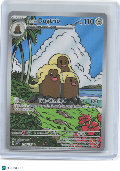 2024 Pokemon—Alolan Dugtrio #208/191 Surging Sparks—Illustration Rare Foil