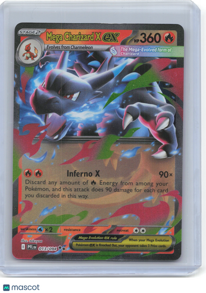 2025 Pokemon—Mega Charizard X ex #13/94 Phantasmal Flames—Double Rare Foil