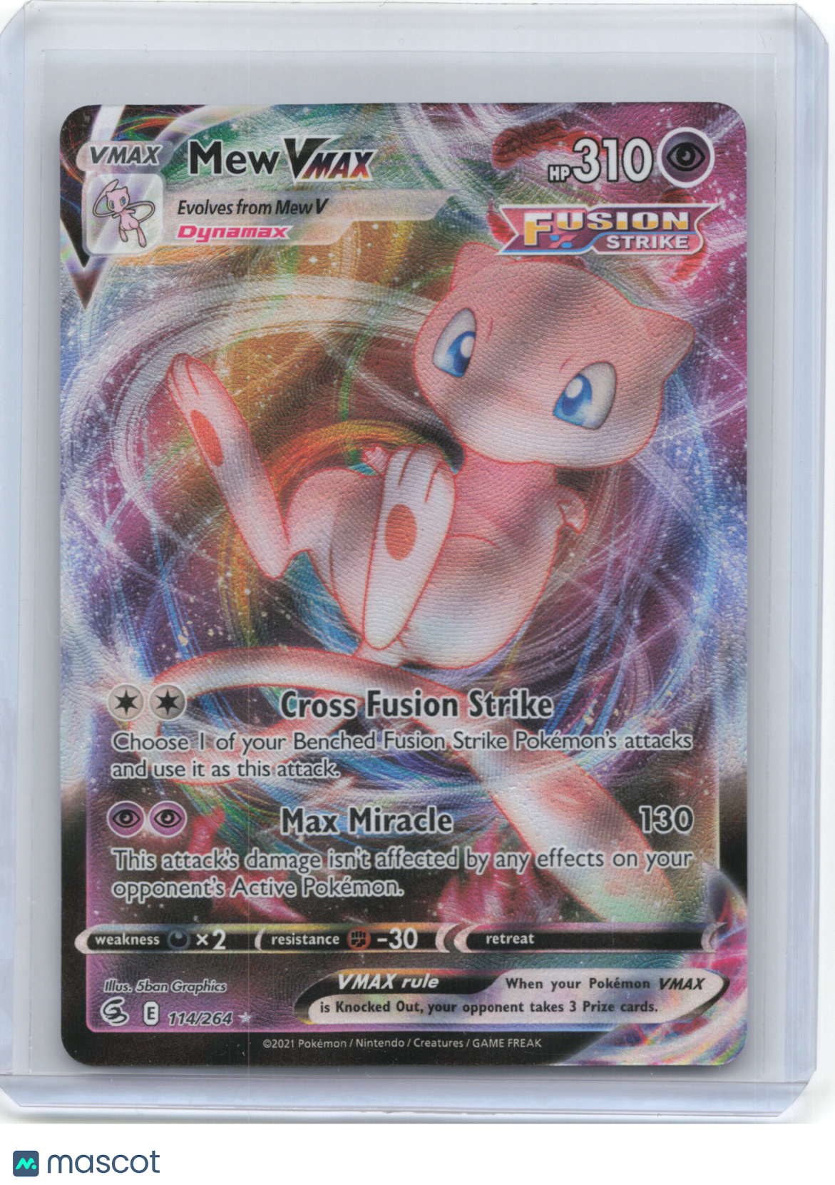 2022 Pokemon—Mew VMAX #114/264 Fusion Strike—Ultra Rare Foil