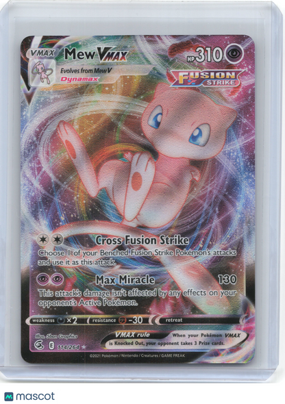 2022 Pokemon—Mew VMAX #114/264 Fusion Strike—Ultra Rare Foil