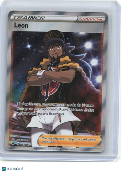 2020 Pokemon—Leon (Full Art) #182/185 Vivid Voltage—Ultra Rare Foil