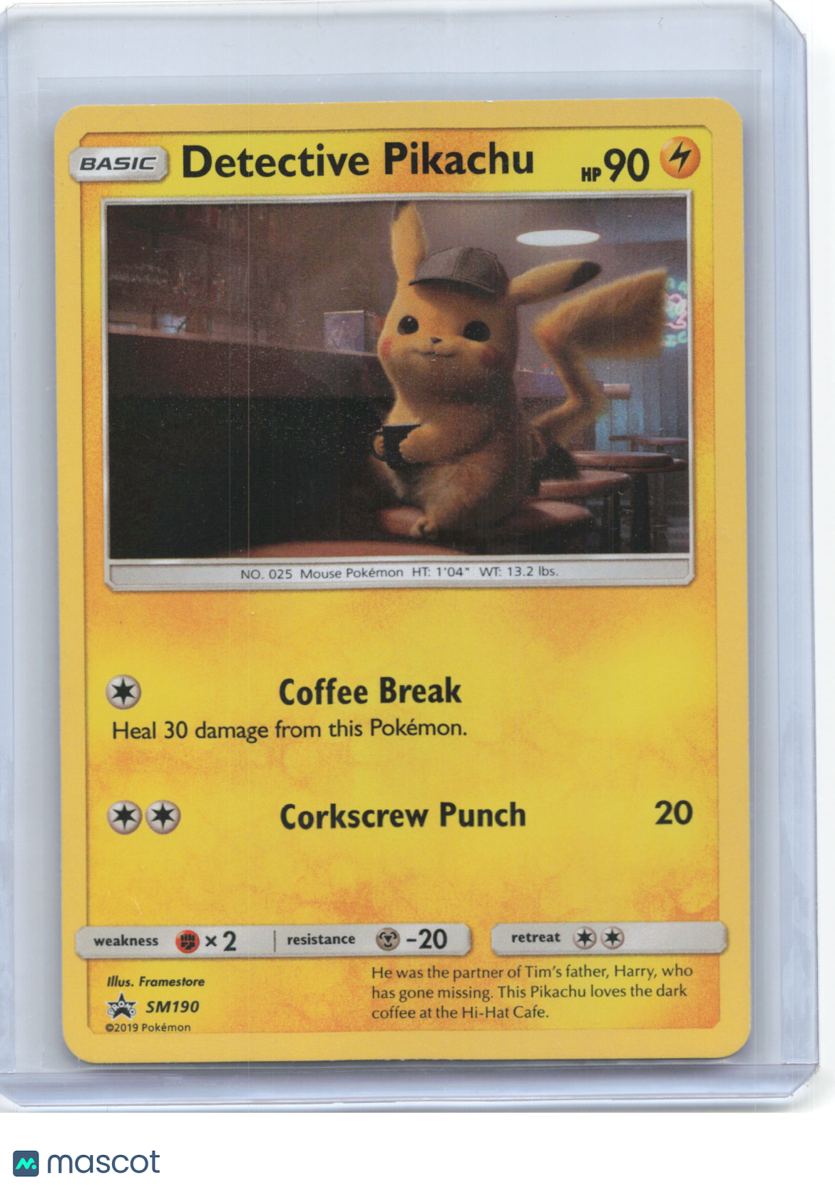2019 Pokemon—Detective Pikachu #SM190 SM Promos—Black Star Promo Foil