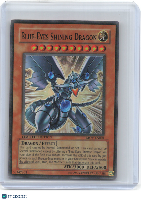 2004 Yu-Gi-Oh! TCG—Blue-Eyes Shining Dragon #MOV-EN001 (MOV)—Super Rare Foil