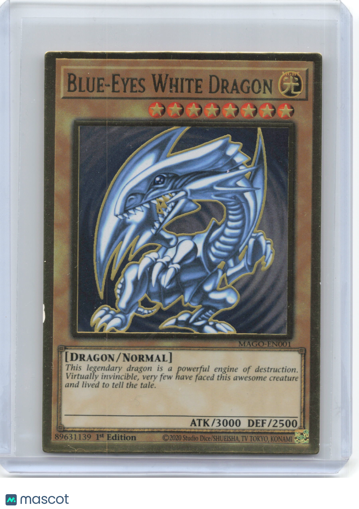 2020 Yu-Gi-Oh!—Blue-Eyes White Dragon #MAGO-EN001 (MAGO)—PGR Foil (HP)