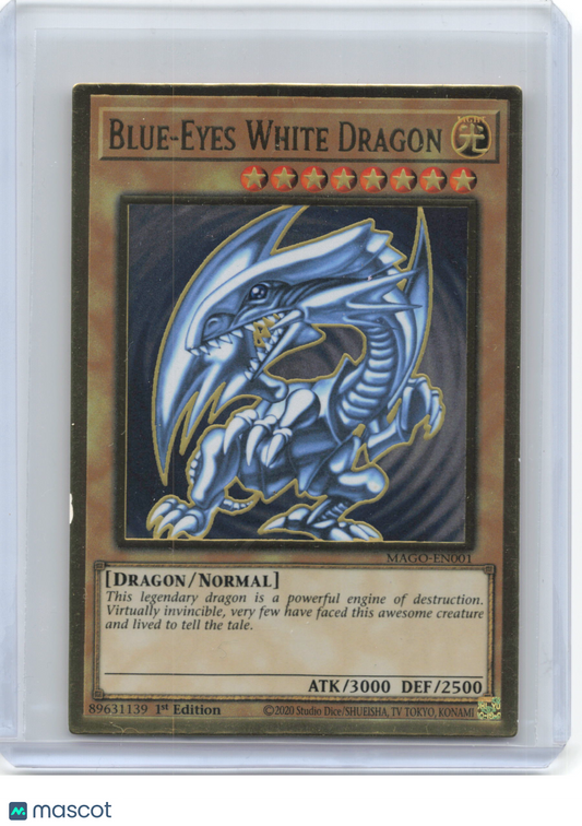 2020 Yu-Gi-Oh!—Blue-Eyes White Dragon #MAGO-EN001 (MAGO)—PGR Foil (HP)
