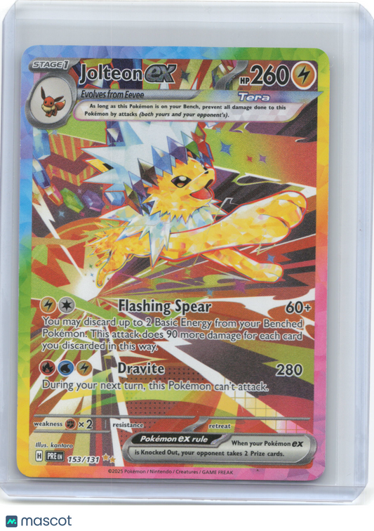 2025 Pokemon—Jolteon ex #153/131 Prismatic Evolutions—SIR Rare Holo