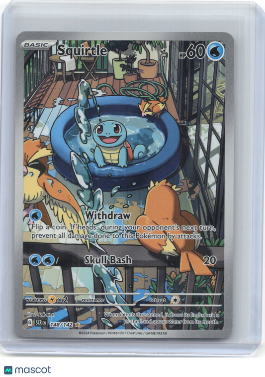 2024 Pokemon—Squirtle #148/142 Stellar Crown—Illustration Rare Holo