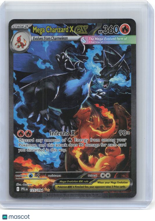 2025 Pokemon—Mega Charizard X ex #125/94 Phantasmal Flames—SIR Holo