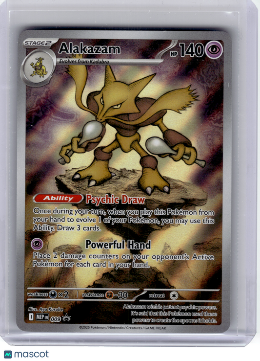 Pokemon—Alakazam #009 2025 Mega Evolution—Black Star Promo Holo [Lightly Played]