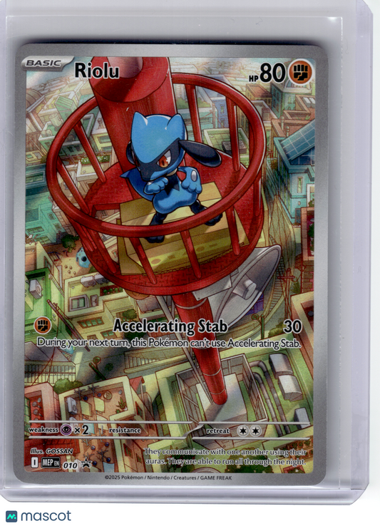 2025 Pokemon—Riolu #010 Mega Evolution—Black Star Promo Holo