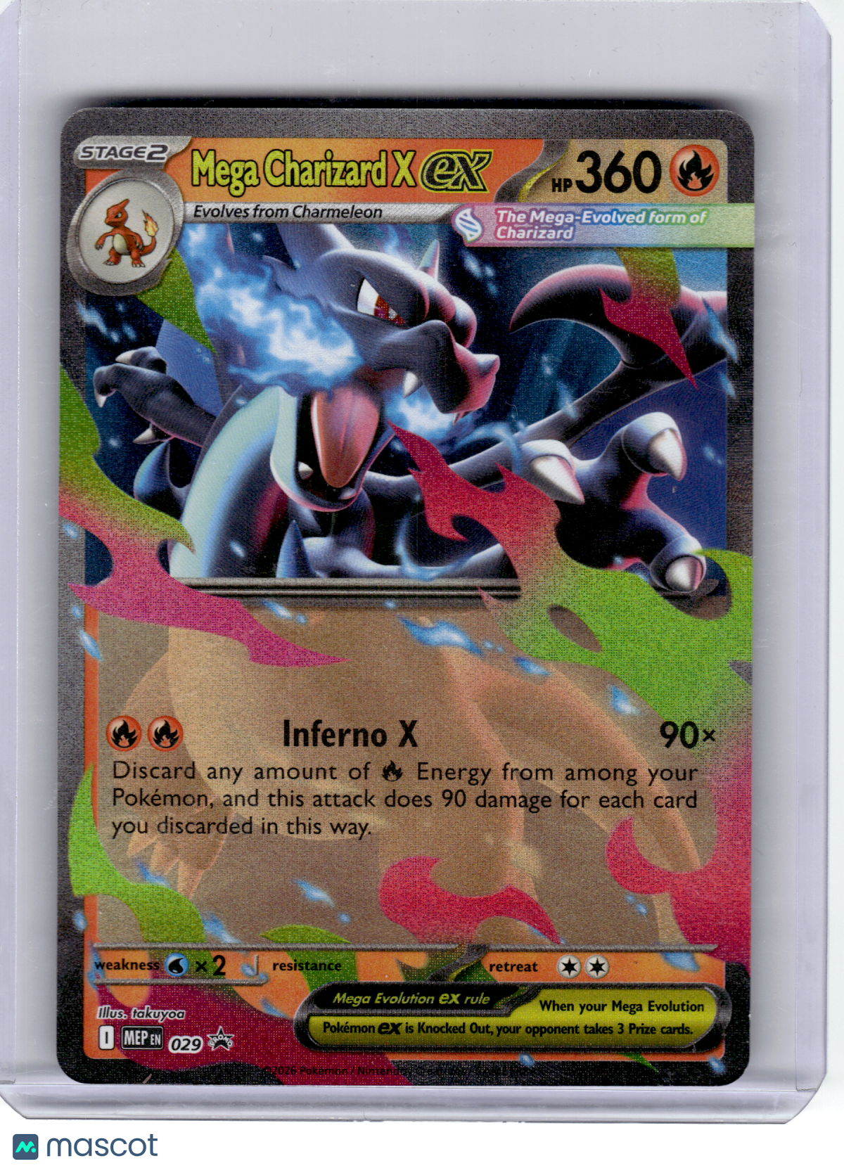 2026 Pokemon—Mega Charizard X EX #029 Mega Evolution—Black Star Promo Holo