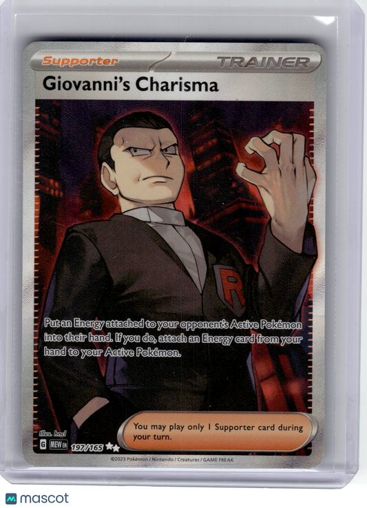2023 Pokemon—Giovanni's Charisma #197 Scarlet & Violet 151—Ultra Rare Holo