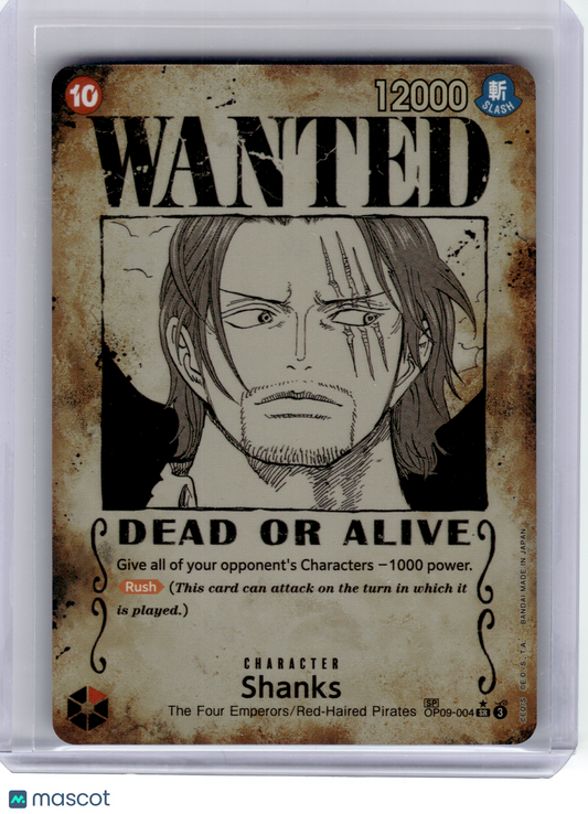 2024 One Piece—Shanks #OP09-004 Emperors in the New World—SP Foil [Wanted]