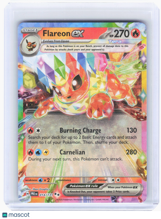2025 Pokemon—Flareon ex #014/131 Prismatic Evolutions—Double Rare Holo