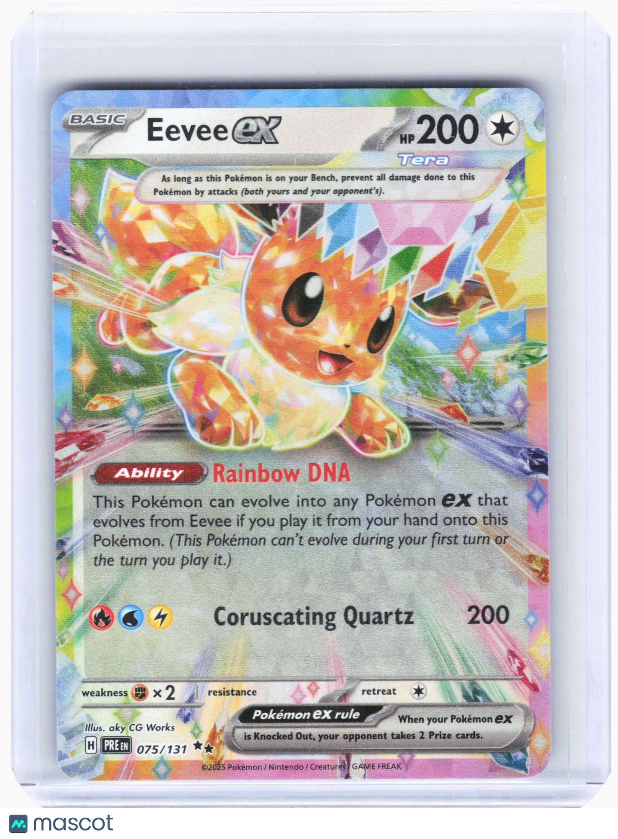 2025 Pokemon—Eevee ex #075/131 Prismatic Evolutions—Double Rare Holo