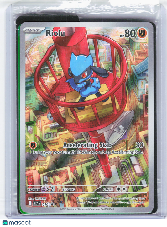 2025 Pokemon—Riolu #010 Mega Evolution Promo—Foil [Sealed w/ Dividers]