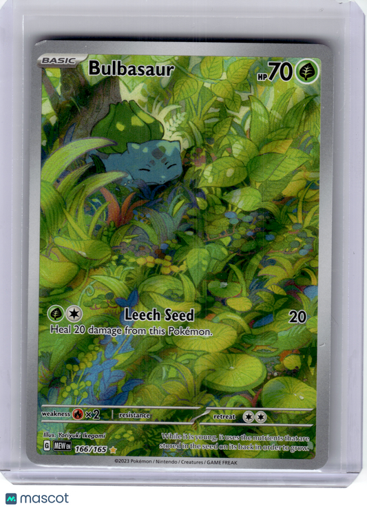 2023 —Bulbasaur #166 Pokemon 151—Illustration Rare Holo